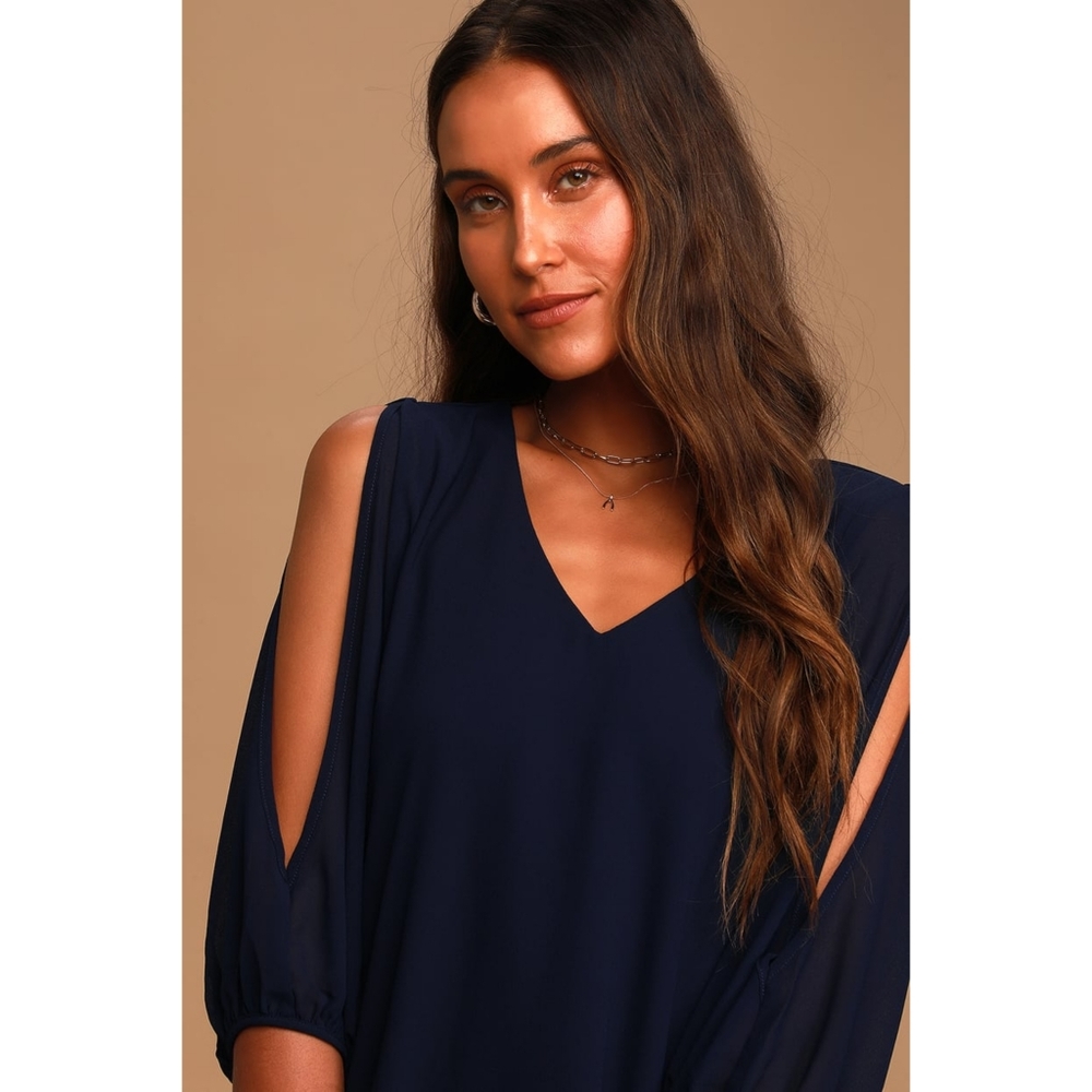 Lulu's Blue Mini Dress - Picture 4 of 7